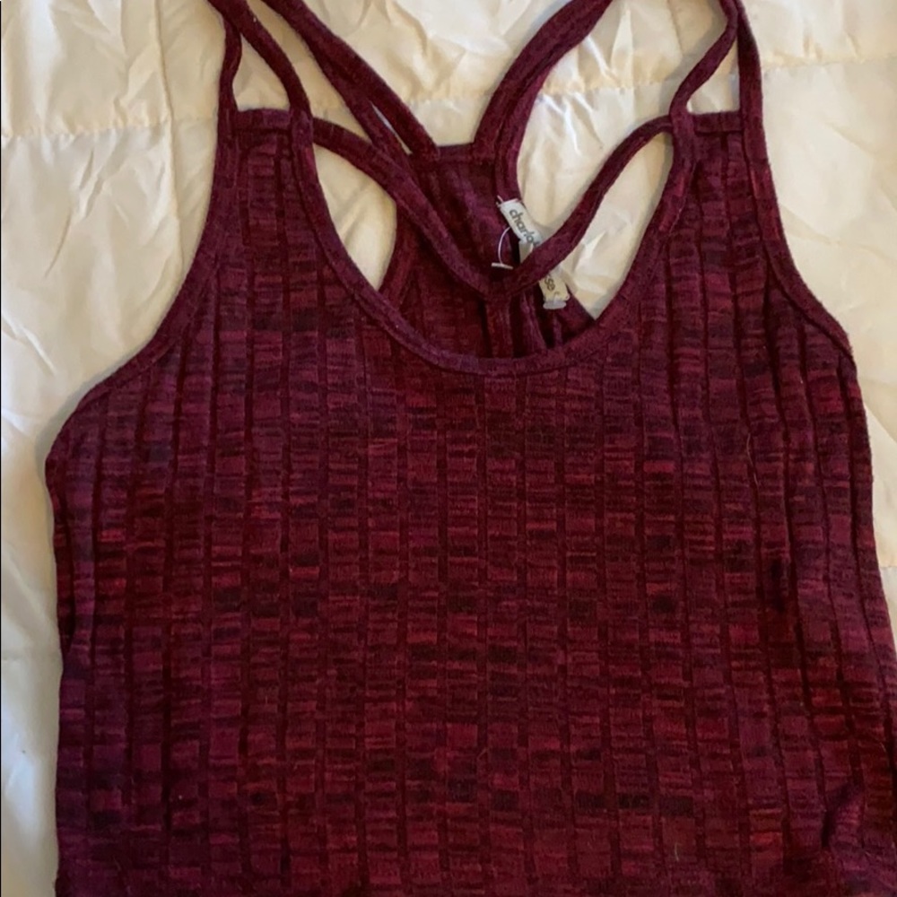 Marled maroon crop top